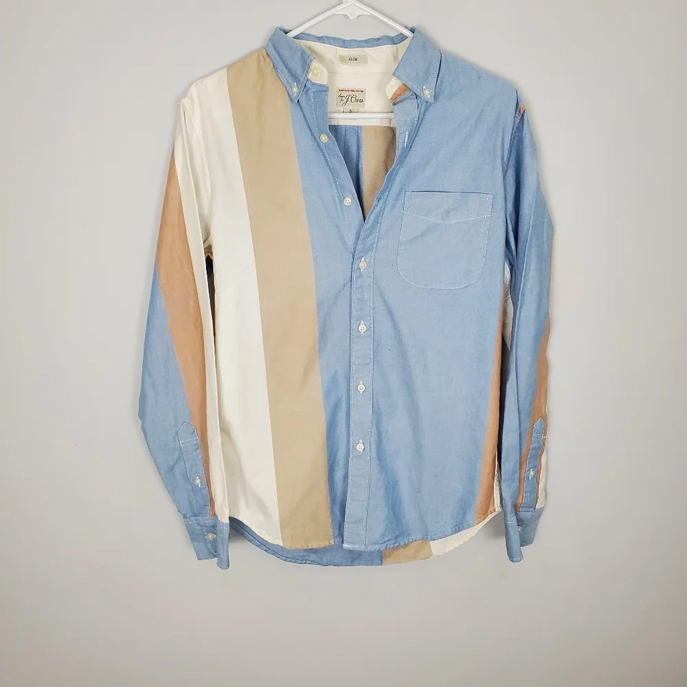 J.Crew Shirt Men's Slim Pima Cotton Colorful Button Down Size Small